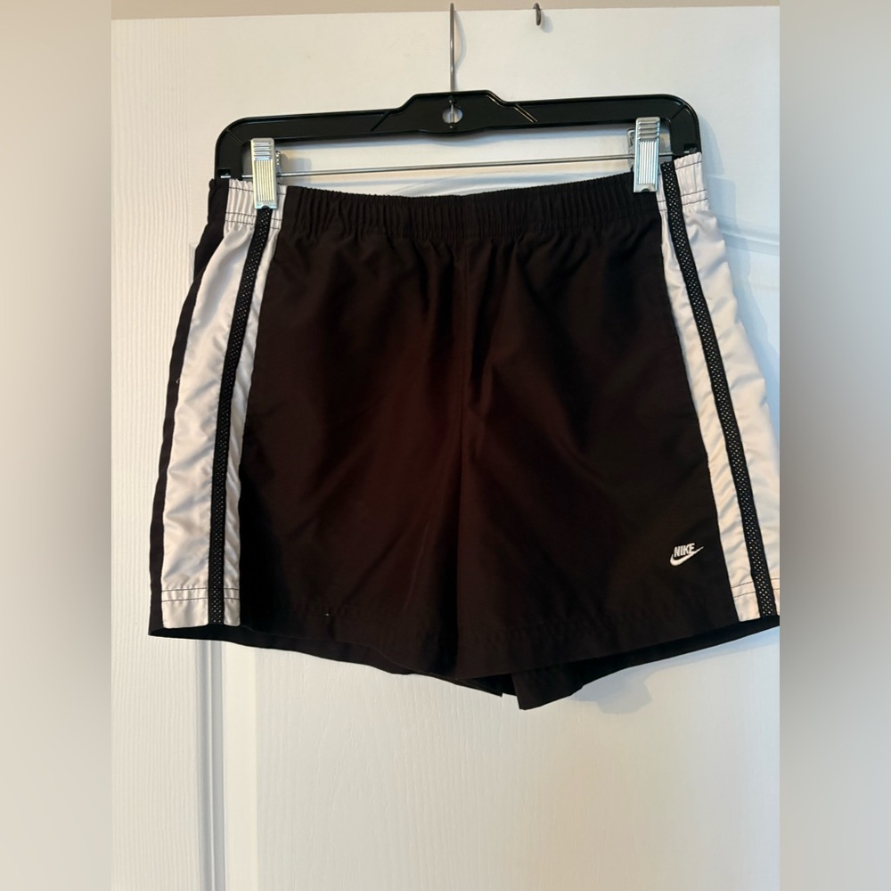 Nike Black Athletic Shorts with White Side Panels